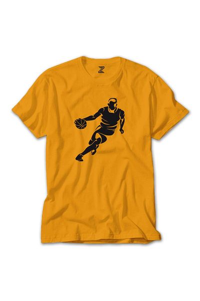 Z zepplin Κίτρινο T-shirt με κρίκο μπάσκετ
