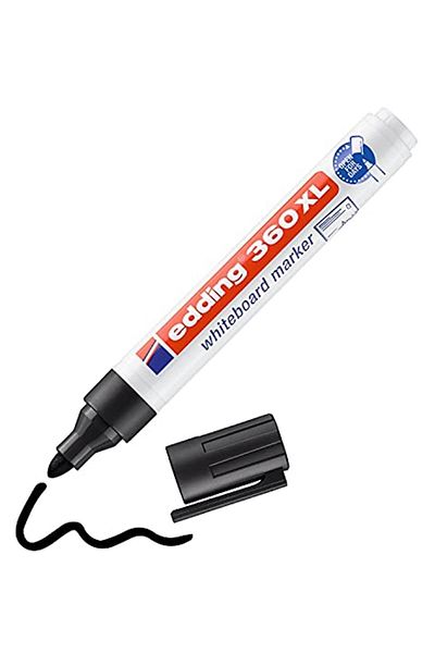 Edding 360 Xl White Blackboard Pen - Black - 10 Pens - Refillable