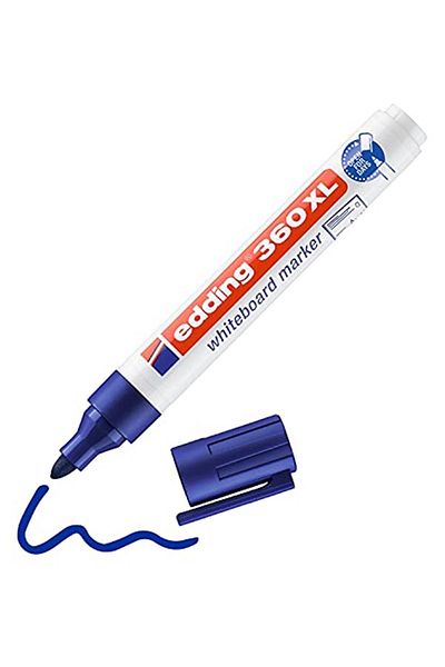 Edding 360 Xl White Writing Board Pen - Blue - 10 Pens - Refillable