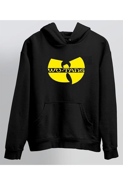 Betba Unisex Μαύρο φούτερ με κουκούλα με στάμπα Wu Tang