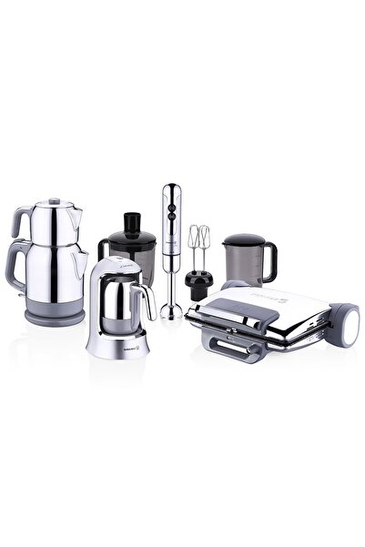 KORKMAZ 14 Parça Mutfak Çeyiz Seti - Inox Elektronik Çeyiz Seti