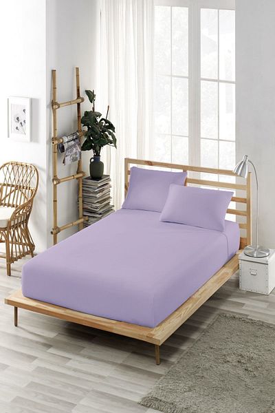 ELY PARKER 90x190 Elastic Sheet Set-single-high Beds-cotton Fabric-lilac