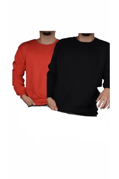 FATELLA Unisex Round Neck Comfortable Fit Basic 2-Piece Sweatshirt