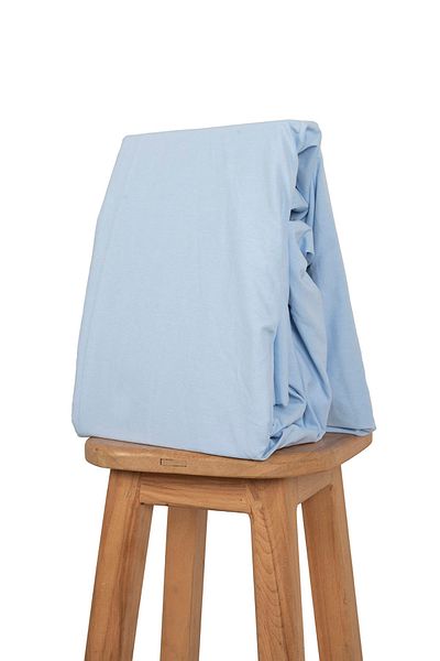 ELY PARKER Set cearșaf elastic 100x200 Paturi înalte de o persoană Țesătură bumbac-poliester Ice Blue