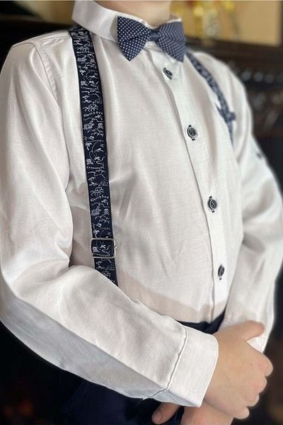 Terry Boy's Oxford White Shirt Trousers Suspender Suit Age 1-8