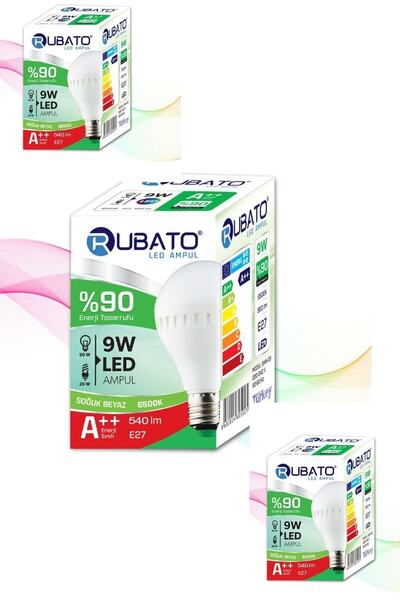 RUBATO 3 Adet Led Ampul 9w
