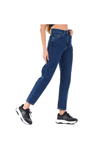 Gönen Passage Blugi Mom Jean până la gleznă, albastru marin (FĂRĂ LYCRA)