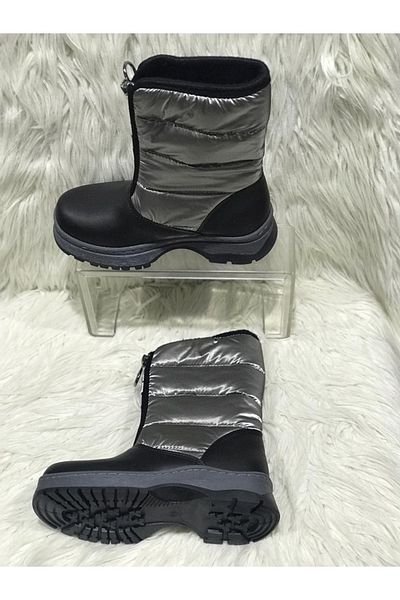 Metin Ayakkabı Gray Inner Material Fleece Outer Material Parachute Fabric Water And Cold Proof Children's Boots