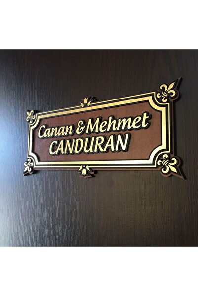 Ofistike Özel Çerçeveli Ahşap Kabartma Kapı Isimliği