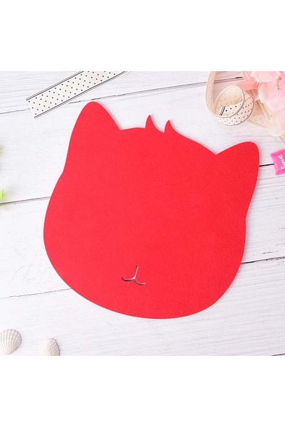 garaccu Cute Stylish Mouse Pad with Cat Figure Red