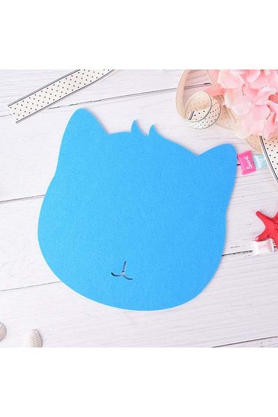 garaccu Mouse Pad drăguț și elegant cu figură de pisică albastru
