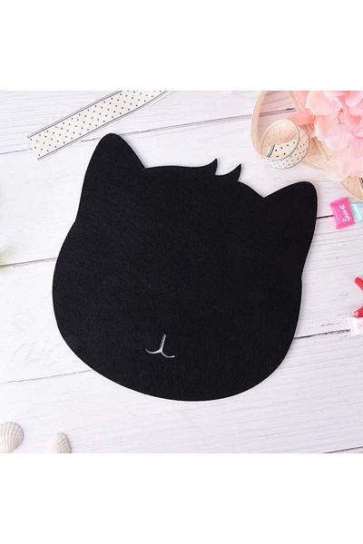 garaccu Cute Stylish Mouse Pad with Cat Figure Black TKMPK-022