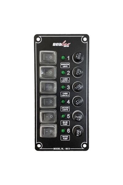 Sealüx Dikey Switch Panel Izoleli 6 Lı 80x170 Mm