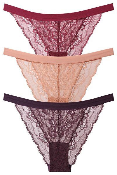 papatya lingerie 3'' Elastic Waist Lace Panties