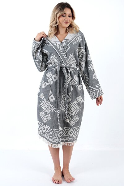 Buldan Concept رداء حمام لينا مزدوج الوجه باللون الأسود