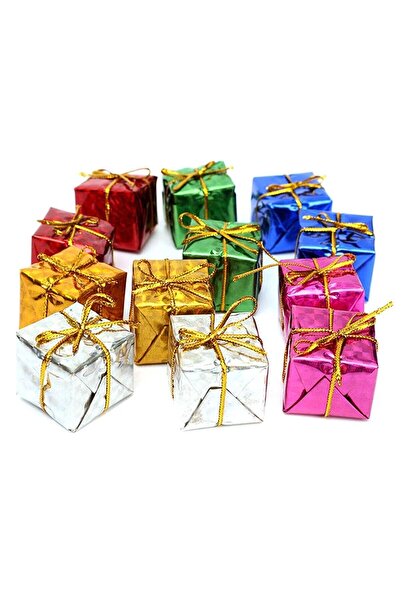 Happyland زخرفة شجرة عيد الميلاد 12 قطعة هدية حزمة زخرفة شجرة الصنوبر الملونة...