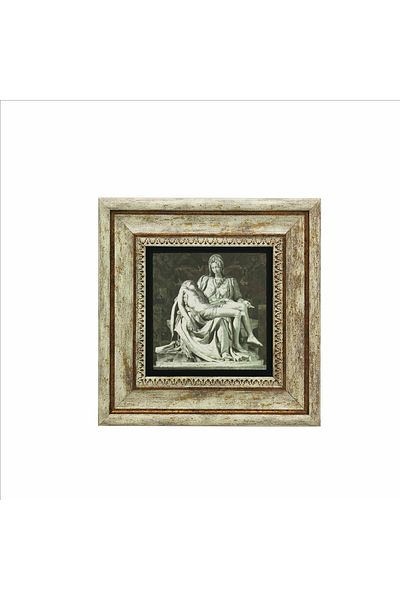 BAKSEPETE Pietà (Michelangelo, 1498) Pictură imprimată pe piatră naturală (20cmx20cm)(krg-144)