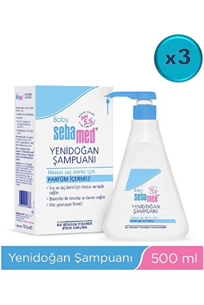 Sebamed 500ml Baby Shampoo with Pump - for Newborns (Set of 3)