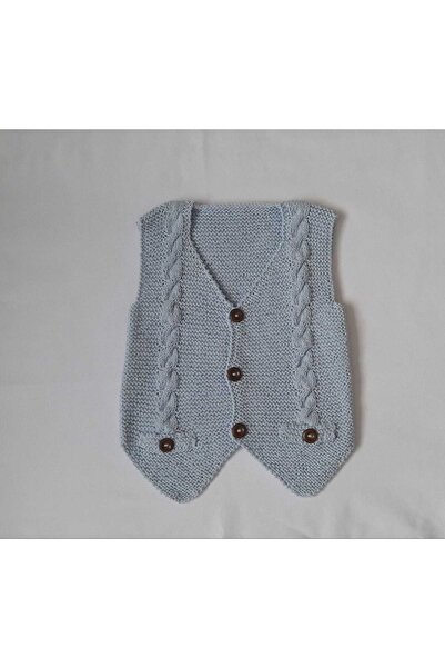 OYUNCAKPARK Örgü Burgulu Ata Erkek Bebek Yeleği