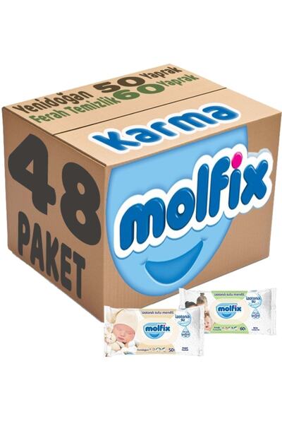 Molfix Islak Havlu Mendil Izotonik Karma 48 Li Set Yeni Doğan Ferah Temizlik