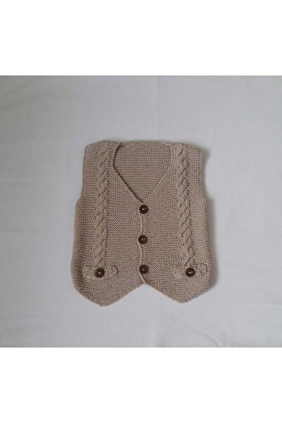 OYUNCAKPARK Örgü Burgulu Erkek Bebek Ata Yeleği