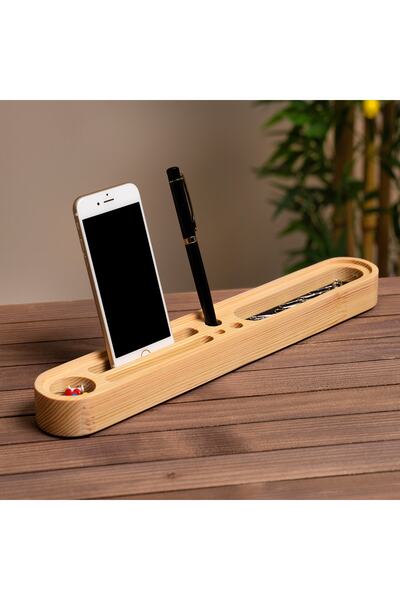 Vigo Wood Дървен органайзер за бюро Органайзер за офис държач за химикалки държач за визитки Подарък за нова работа в офиса Md07c