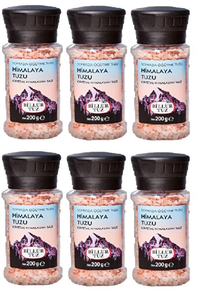 Billur Tuz Himalaya Tuzu Sofrada Öğütmeli 200 Gr X 6 Adet