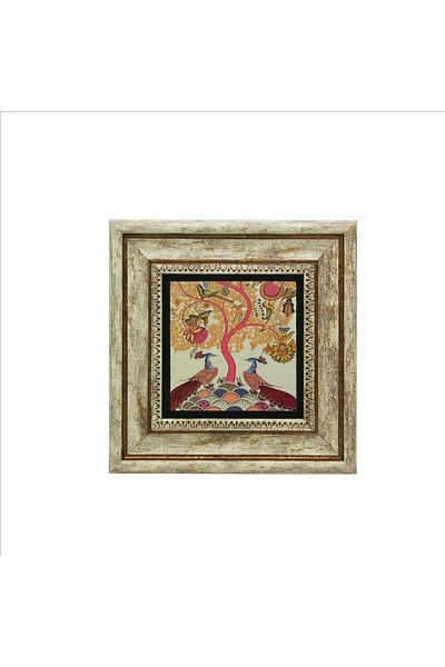 Sadrazam Pictură cu piatră naturală imprimată cu păuni (20cmx20cm) (krg-161)