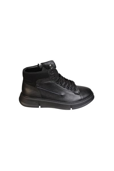 M.P. M.p Men's Black Genuine Leather Zippered Ankle Cold Resistant Boots