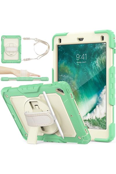 Fuchsia iPad 5. 6. Generation 2017 2018 - 9.7" Inch Compatible Strap Tablet, 360 °   Screen Swivel with Pen Holder and Screen Protector
