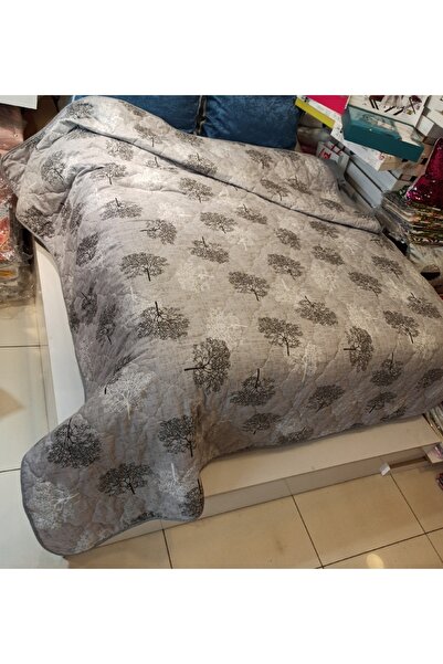 ŞENER HOME Pamuklu Çift Kişilik Çift Taraflı Hayat Ağacı Desenli Kapitone Çok Amaçlı Örtü 210x240 Cm.