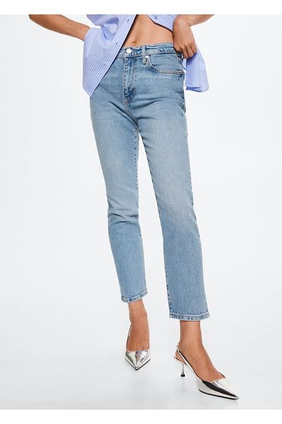 MANGO Woman Blugi skinny tăiați