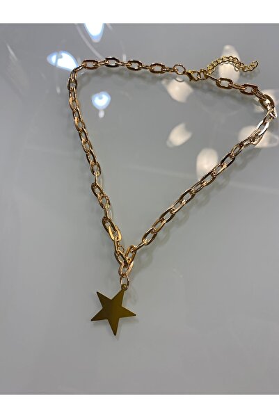 Ronay Accessory Kalın Ataç Zincir Tek Yıldız Kolye