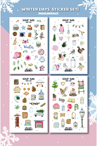 MuslimWalk Winter Days - Kış Günleri Planlayıcı, Ajanda Sticker Etiket Seti #84
