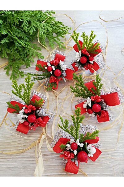 CWolf New Year's 4-Piece Pine Branch Kokina Napkin Ring