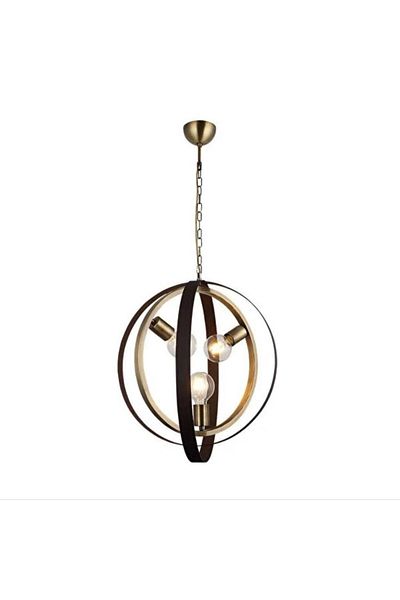 BAM BAM TİCARET Antique-brown Painted Chandelier Triple