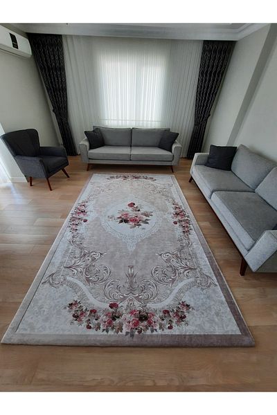 ALLGELSİN Husa elastica covor Husa decorativa lavabila cu model de flori Husa moderna cu dungi