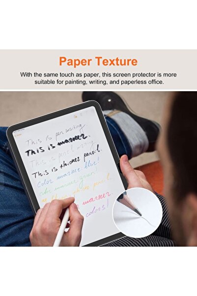ZMOBILE Ipad 10. Nesil 2022 10.9" Uyumlu Paperlike Ekran Koruyucu Kırılmaz Kağıthissi Paper Like
