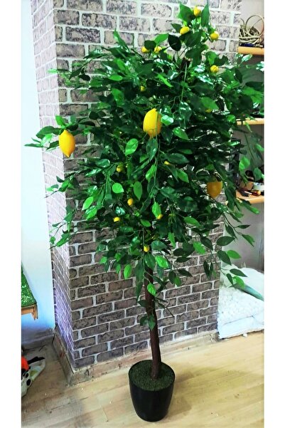 Genel Markalar Yapay Limon Ağacı Limon Çiçeği 1.80 Metre Boyunda Büyük Iri Me...