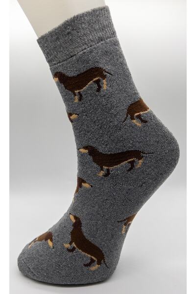 CİHO Socks Daily 6 Çift Kadın Tam Havlu Yumuşak Eğlenceli Köpek Desenler Kışlık Soket Çorap