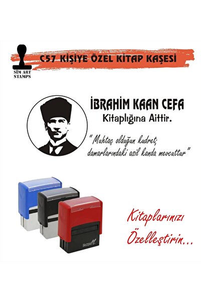Kaşem Kişiye Özel Atatürk Temalı Kitap Kaşesi C57