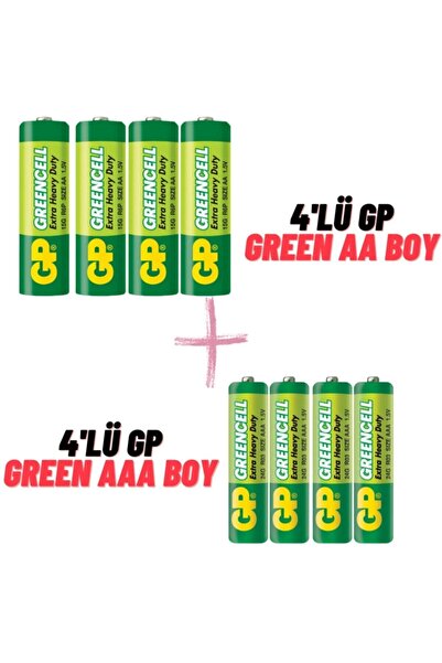 GP Batteries Gp Greencell 4lü Aa Ve 4lü Aaa Extra Heavy Duty Ince/kalem Pil P...