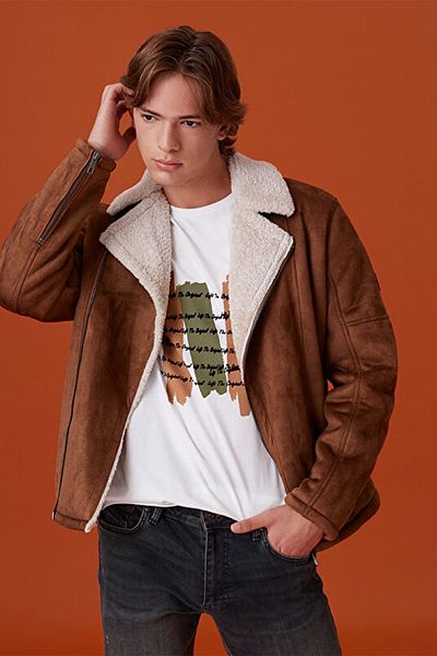 Loft Men's Furry Suede Coat