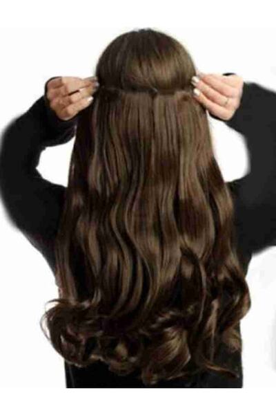 CESLİFE 2 bucăți de păr ondulat semi-lună, cu volum suplimentar, maro ciocola...