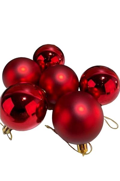 Ataser Quality 6 Pack Christmas Ornament 7 cm Christmas Ball Christmas Ornament Christmas Tree Ornament