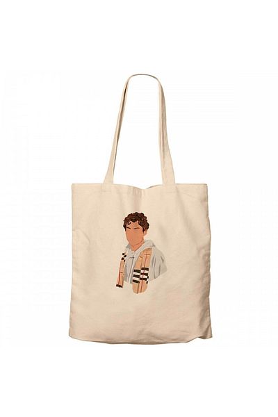 Z zepplin Young Royals August Cream Canvas Tote Bag