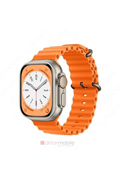 AktarMobile Watch Ultra 49 Mm Uyumlu Silikon Kordon Ocean Kordon Silindirik K...