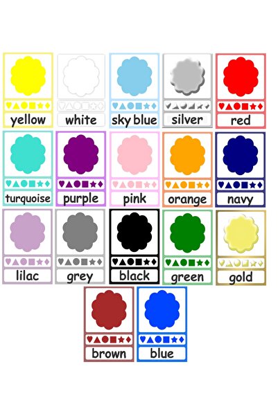 TELLGRAF REKLAM HİZMETLERİ بطاقات معلومات ملونة لمرحلة ما قبل المدرسة (كل منه...