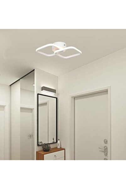 TT AYDINLATMA Tt405-2-by Mat Beyaz 2 Li Kare ( 3 Renk Işık Modüllü ) Led Avize