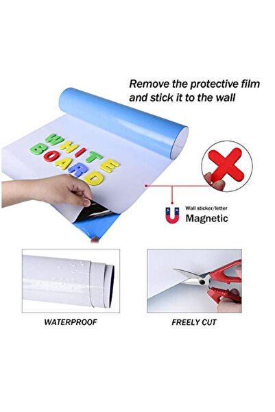 Hdg Yapışkanlı Yazı Tahtası Beyaz - 35x61 Cm - Manyetik Özellikli - Kalem Ve Yuvarlak Magnet